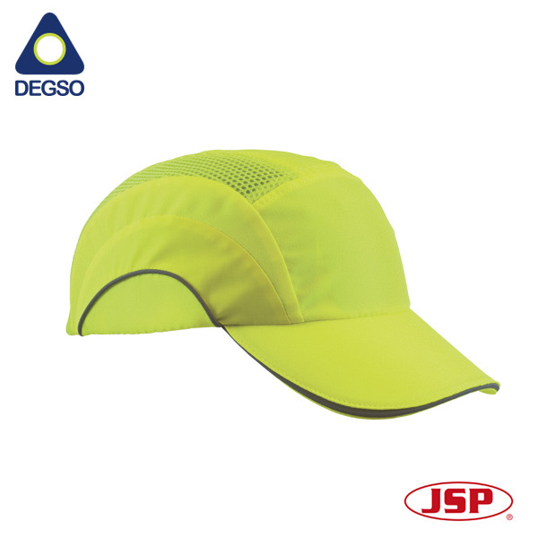 Gorra de seguridad JSP Hardcap™ A1+, color amarillo de alta visibilidad, visera de 7 cm