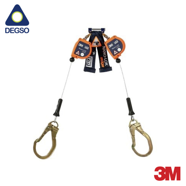 Auto retráctil 3M™ DBI-SALA® Nano-Lok™ 3500276 de brazos gemelos de cable de 8 pies (2.4 m) para bordes cortantes