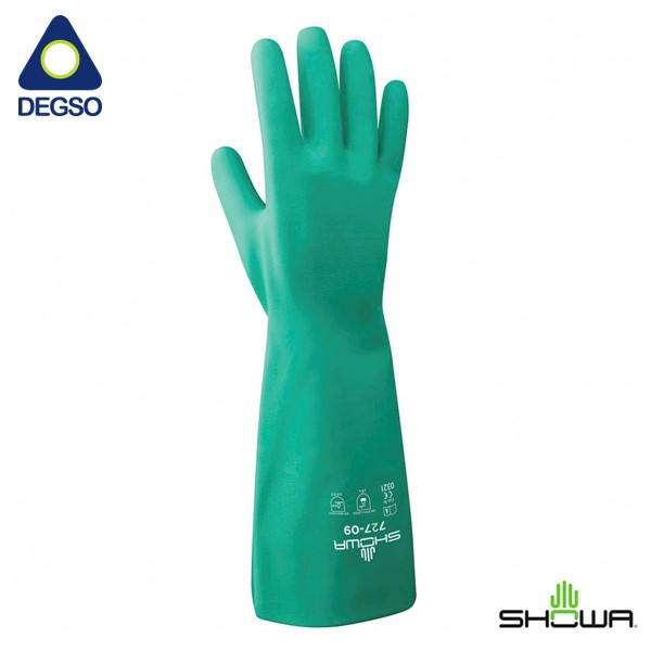 Guante de nitrilo para químicos SHOWA® 727 (Funda de 12 pares)