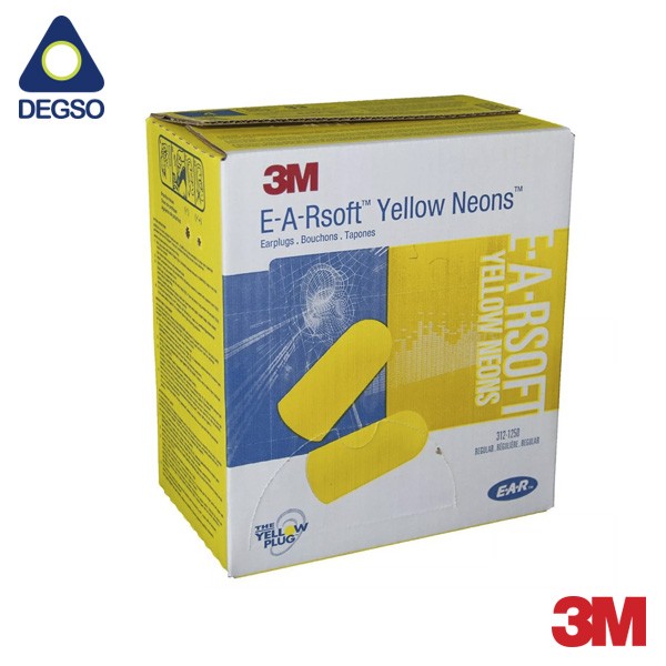 Tapón auditivo descartable 3M™ E-A-Rsoft™ Yellow Neons™ sin cordón 312-1250 (caja de 200 pares)