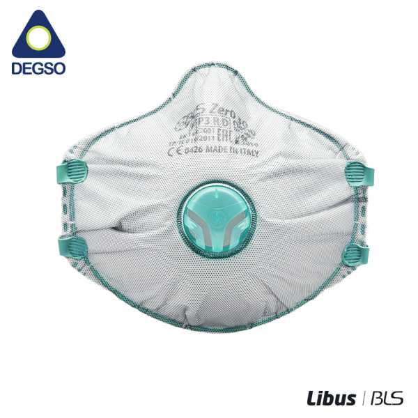 Respirador valvulado BLS Zer030 para partículas FFP3 R D (caja de 10 unidades)