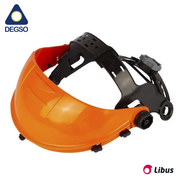 Soporte para protector facial con arnés cremallera