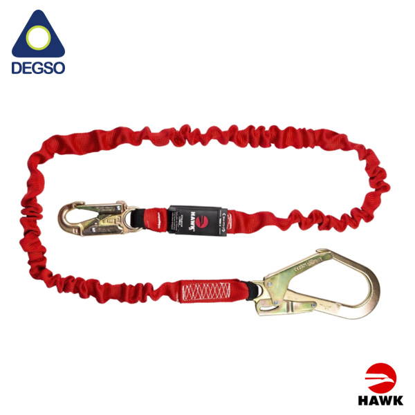 Línea de vida simple elastizada de 1,8 m con gancho grande diámetro de apertura 50 mm HAWK® 651P-1.80 (EN)