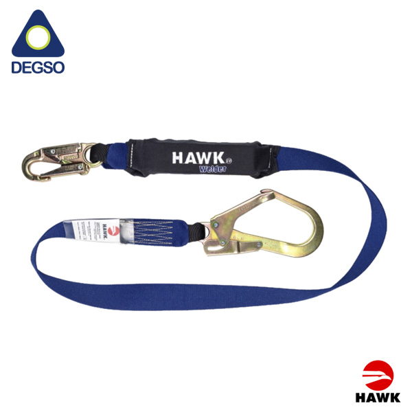 Línea de vida simple de kevlar con gancho grande diámetro de apertura 50 mm HAWK® 651KN-1.80