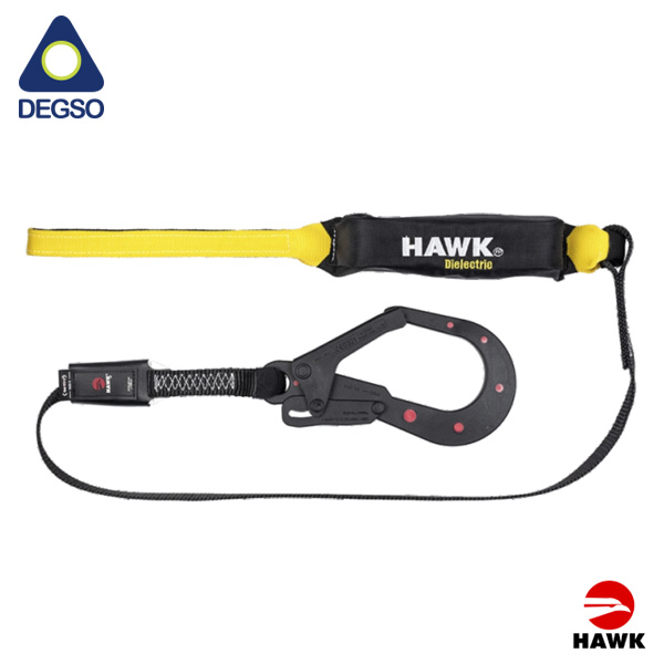 Línea de vida simple dieléctrica de 1,8 m con gancho grande, diámetro de apertura 55 mm HAWK® 651T-1.80 (EN)