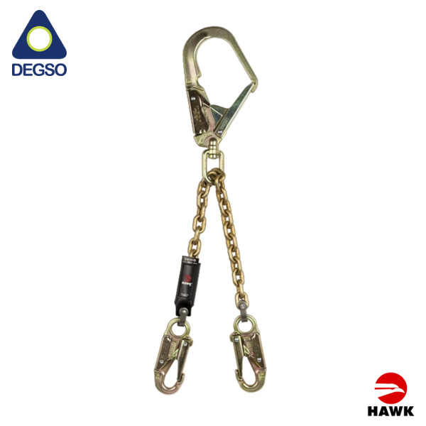 Eslinga de posicionamiento de cadena con gancho giratorio y conector