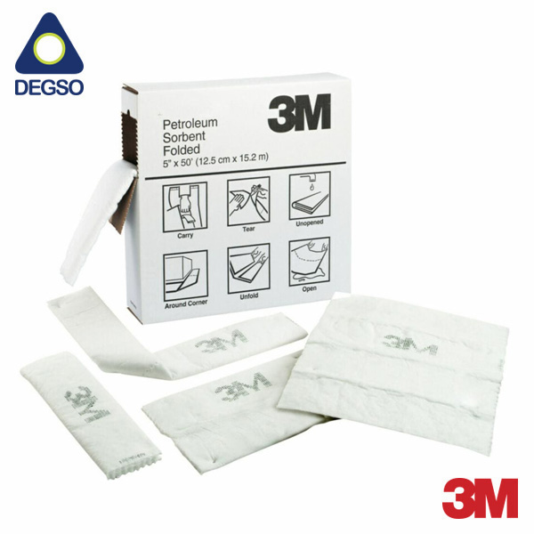 Rollo absorbente plegado para hidrocarburos 3M™ P-FL550DD (rollo plegado de 50 pulgadas x 50 pies)