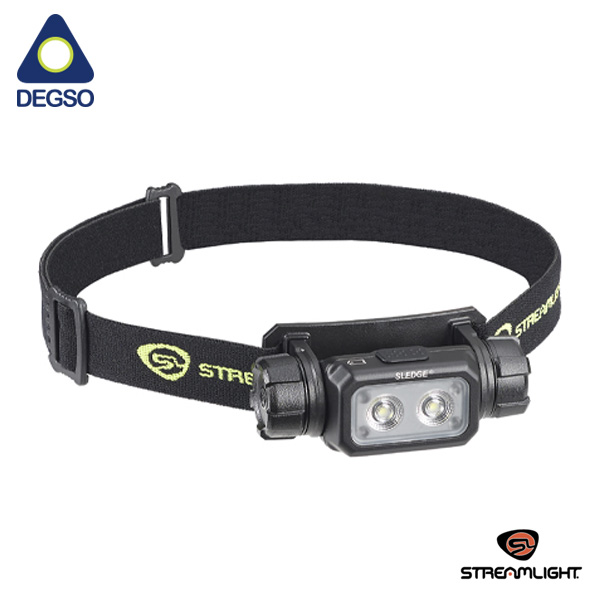 Linterna frontal Sledge incluye correa elástica y goma para casco, (1) paquete de batería SL-B26 y cable USB-C - Negro