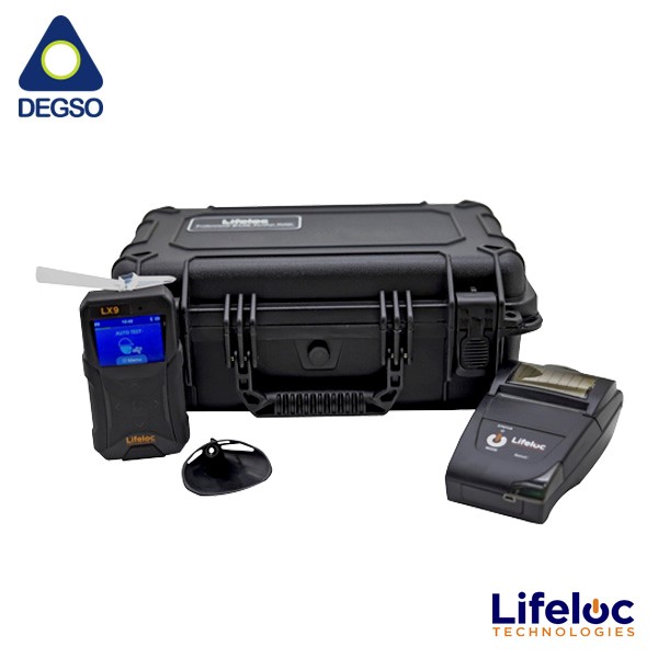 Alcoholímetro profesional portátil LX9 con batería recargable, impresora inalámbrica y accesorios (Sin teclado)