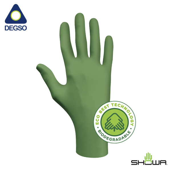 Guante descartable de nitrilo biodegradable SHOWA® 6110PF (caja de 100 unidades)