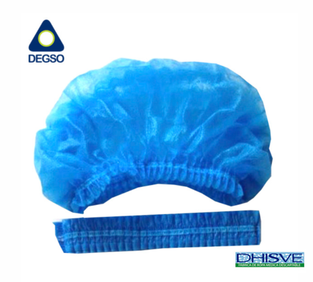 Cofia desechables color celeste x100unidades