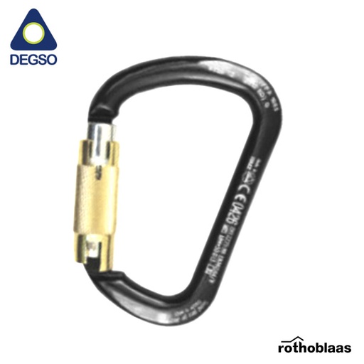 Mosquetón de acero tipo D autobloqueante XXLSTE