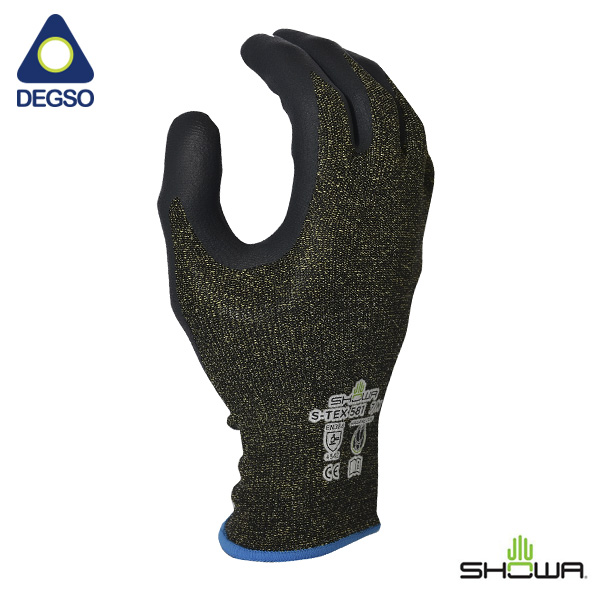 Guante anticorte con palma de nitrilo microporoso SHOWA S-TEX 581