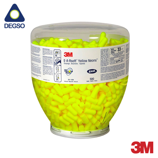 Tapones auditivos descartables 3M™ E-A-Rsoft™ Yellow Neons™ para dispensador 391-1004 (Botella de 500 pares)