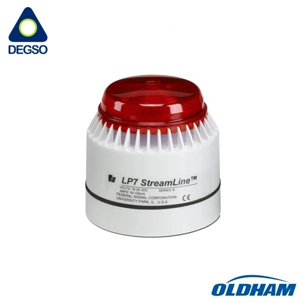 Alarma / Baliza combinada audio/visual con lente roja, para montaje externo