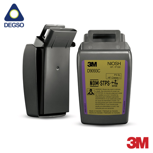 Filtro 3M™ Secure Click™ D9093C para partículas P100, vapores orgánicos, gases ácidos y HF con cubierta plástica