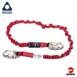 [HAWK601PC-6FT] Eslinga de vida simple elastizada de 1,8 m con gancho pequeño diámetro de apertura 21 mm. Con absorción tubular. Cumple ANSI Z359.13-2013