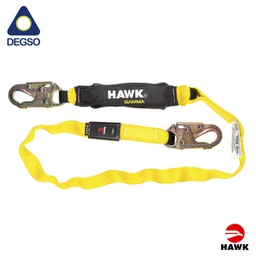 [HAWK601C-6FT] Eslinga de vida simple elastizada de 1,8 m con gancho pequeño diámetro de apertura 21 mm. Con paquete absorbedor. Cumple ANSI Z359.13-2013