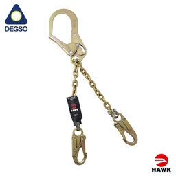 [HAWK692Y-STD] Eslinga de posicionamiento de cadena sin gancho giratorio y conector de 60 cm de diámetro de apertura longitud 0,6 m cumple EN 354:2011
