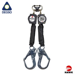 [HAWKH/RWTRA-6FT] Retráctil personal de doble brazo de cinta de 1,8 m con ganchos de aluminio HAWK® H/RWTRA-6FT