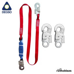 [RBAS8915] Línea de vida simple con paquete absorbedor de energía, acoples pequeños, cumple EN
