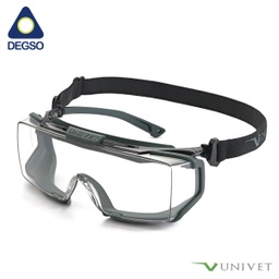 [UN5X2030500] Monogafa Univet 5X2 clara Hybrid con banda, patillas y recubrimiento VPLUS UV400